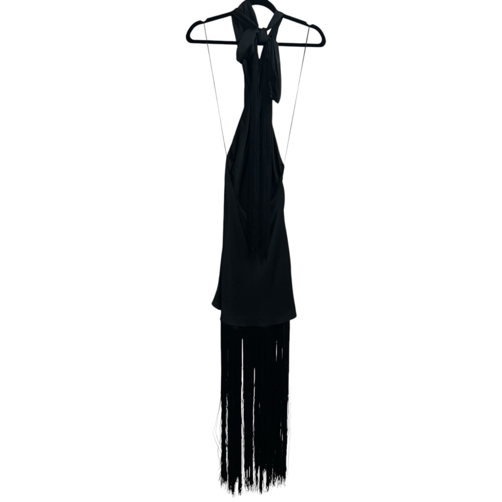 Show Me Your MuMu Black Fringe Halter Maxi Dress - Picture 7 of 12